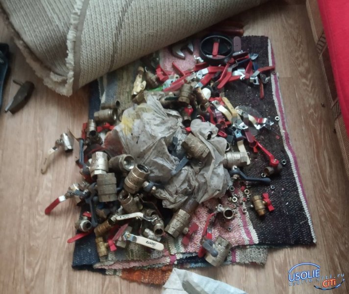 170 шаровых кранов из подвалов украл серийный похититель в Усолье