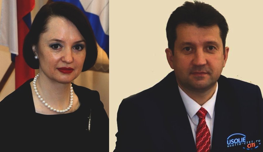 Виталий Матюха и Надежда Глызина поздравляют женщин Усольского района