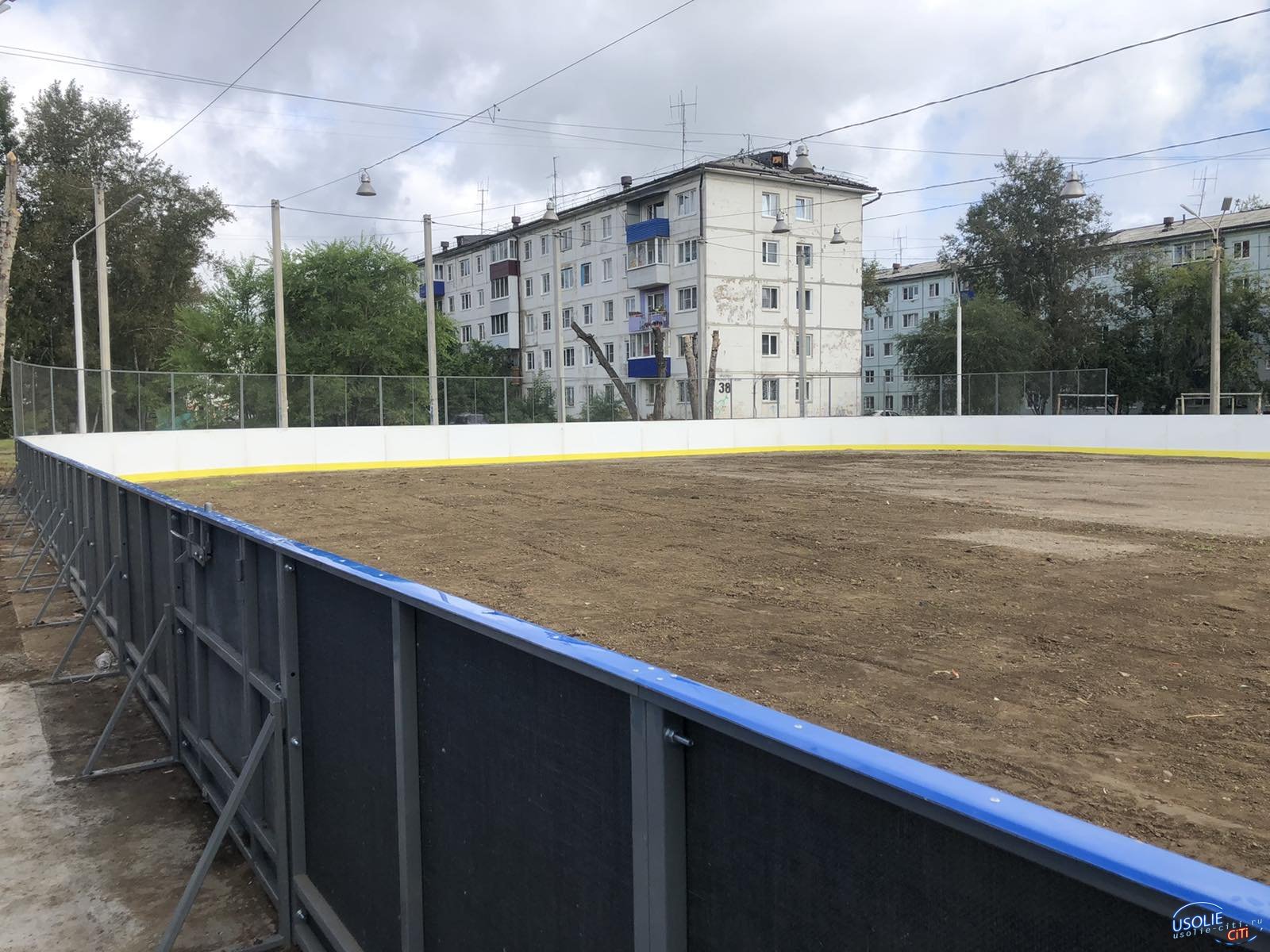 За 2,7 млн рублей в Усолье установили хоккейный корт