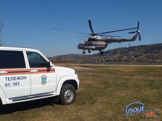 На тушение пожара в лесах Усольского района отправили вертолёт МЧС