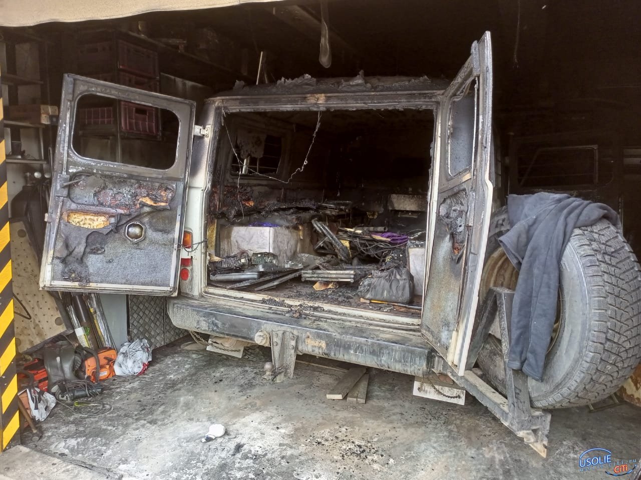В Белореченском сгорел автомобиль