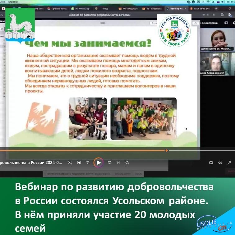 Вебинар по развитию добровольчества в России состоялся Усольском районе