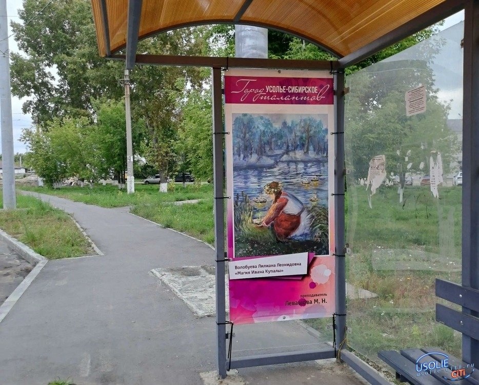 Палитра на улицах города: работы выпускников художественной школы Усолья-Сибирского украсили остановки